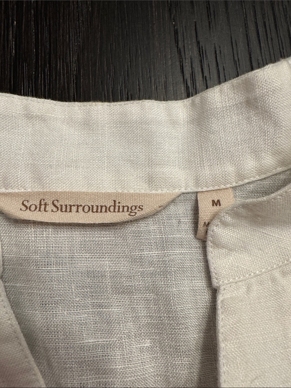 Soft Surroundings White Linen Button-Front Tunic with Lace Insets - Picture 2 of 6